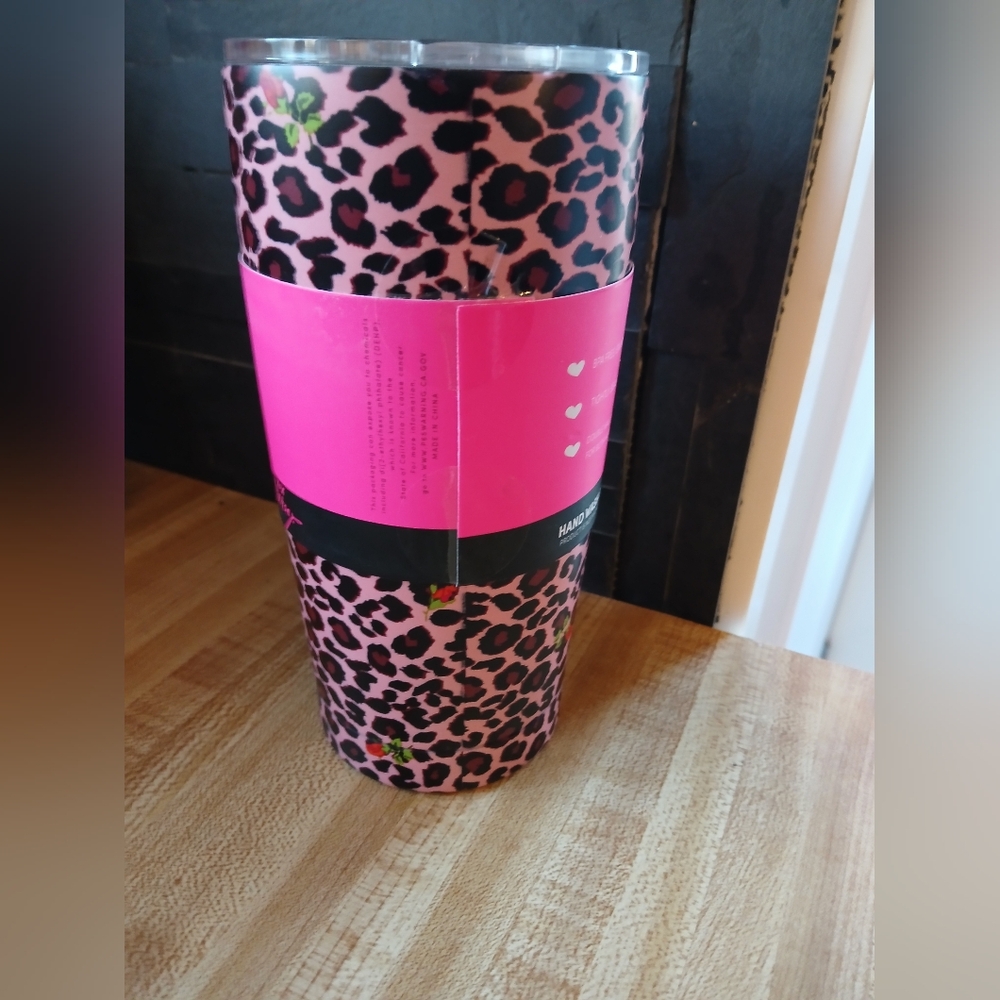 SOLD DO NOT BUY Betsey Johnson NWT 17oz Pink Leopard Tumbler - Picture 4 of 5